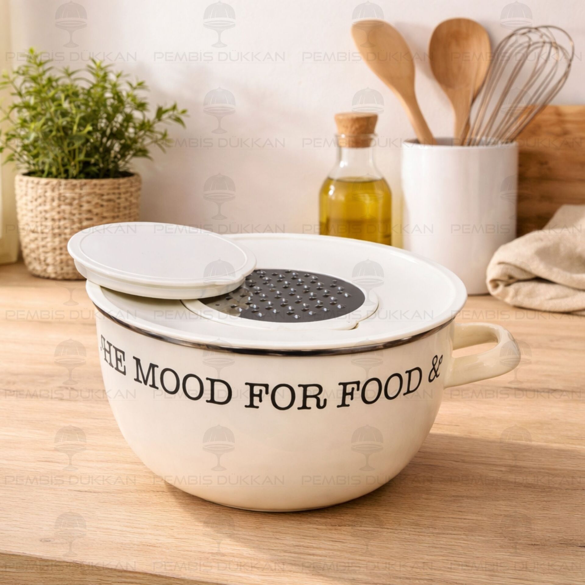 24cm Emaye 4 Parça Karıştırma Kabı (1026b)