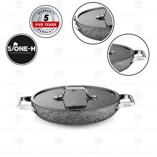 Brioni Stone-Age Gri 24 Cm Sahan Tencere
