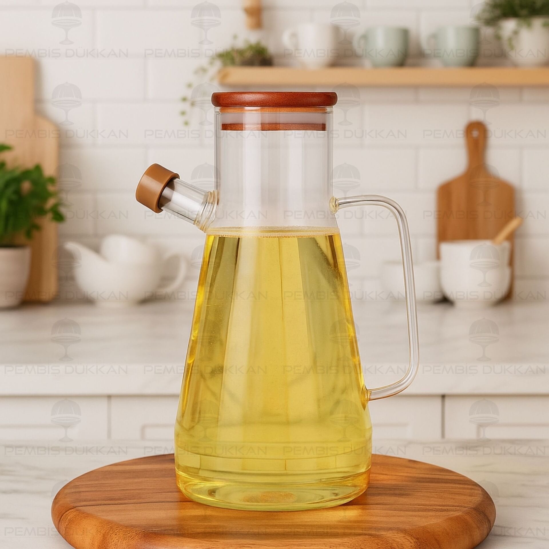 Serenit Akasya Kapaklı 900ml Yağdanlık (076)
