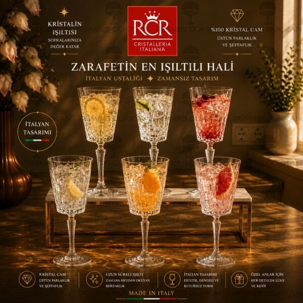 RCR Cristalleria Italiana Etna 6lı Kadeh 280 ml