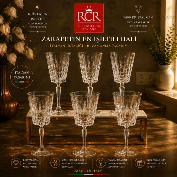 RCR Cristalleria Italiana Etna 6'lı Kadeh 280 ml