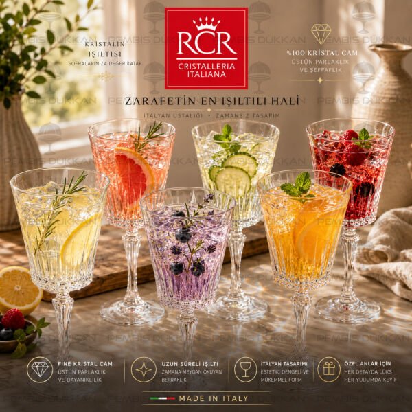 RCR Cristalleria Italiana Timeless 6'lı Kadeh 300 ml