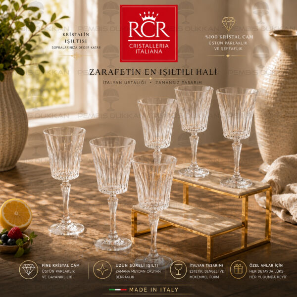 RCR Cristalleria Italiana Timeless 6lı Kadeh 300 ml