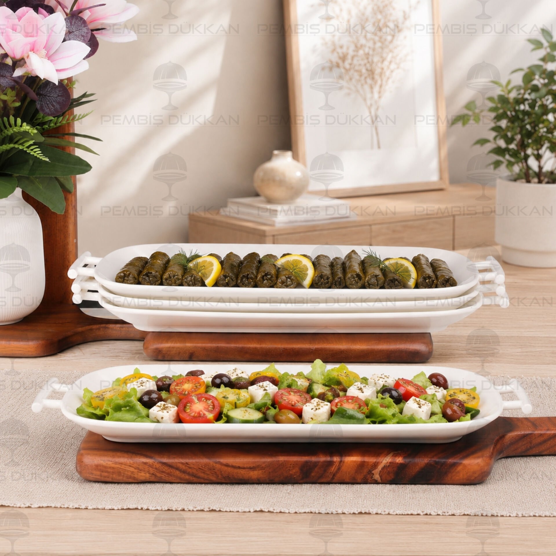 Perla Oval Porselen Yemek Masa Ortası Servis (POR1917)