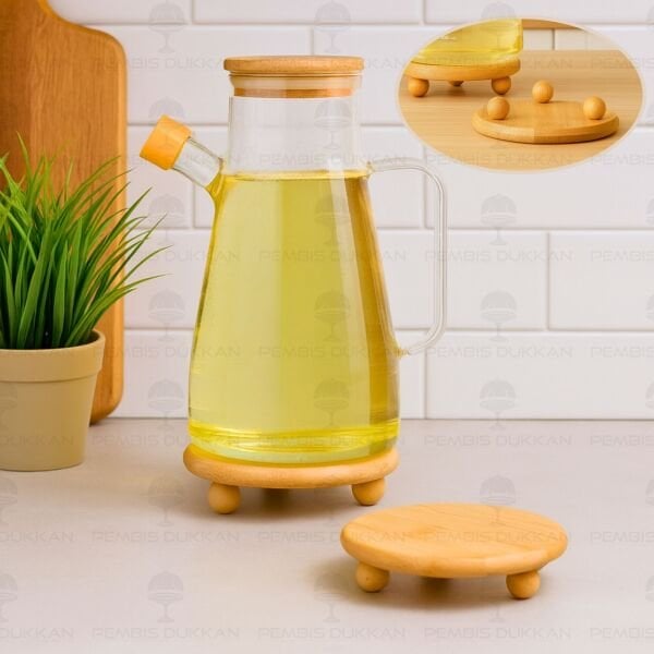 Bambu Top Ayaklı Yuvarlak Kupa & Bardak Altlığı (1056)