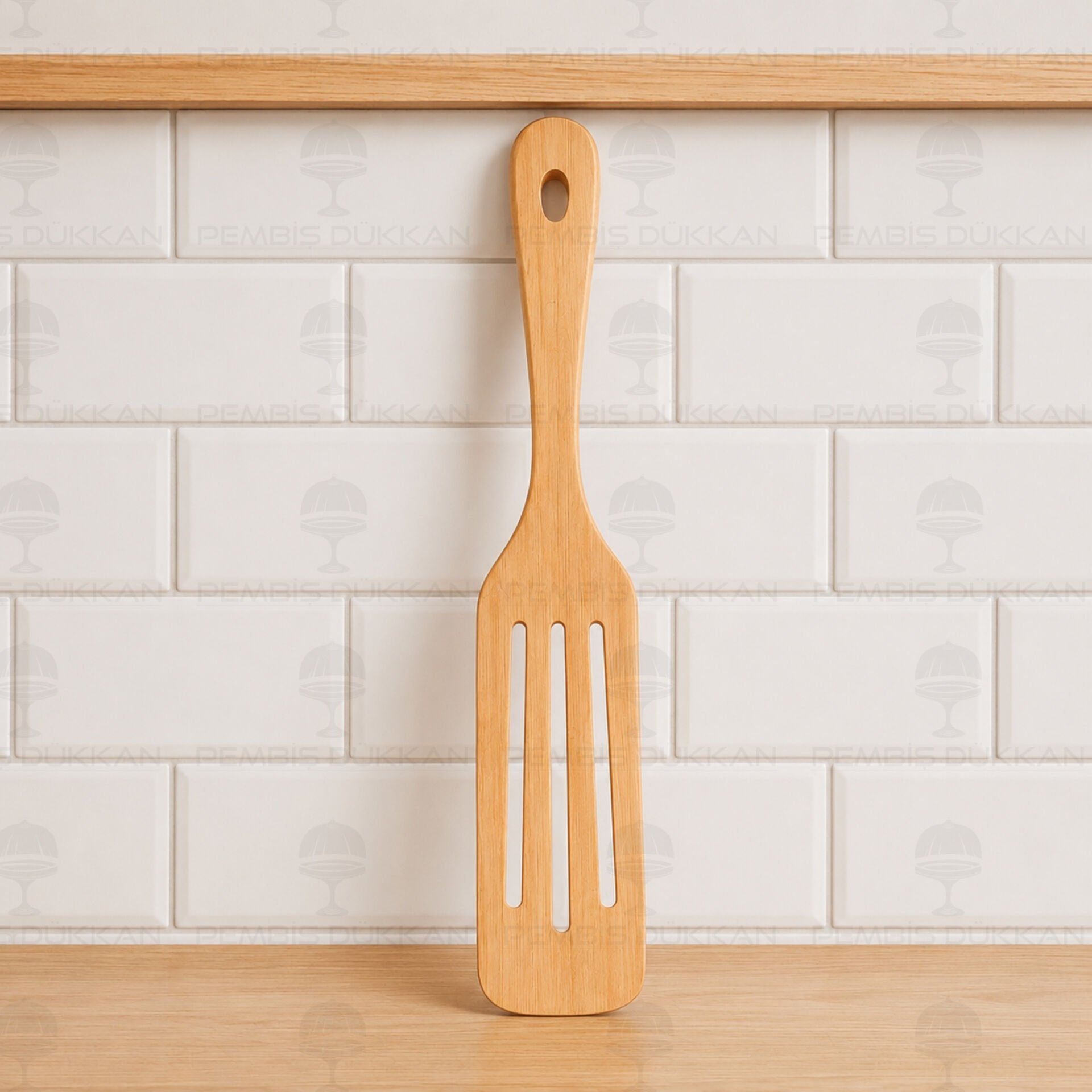 Bambu Delikli Uzun Spatula (7b157)