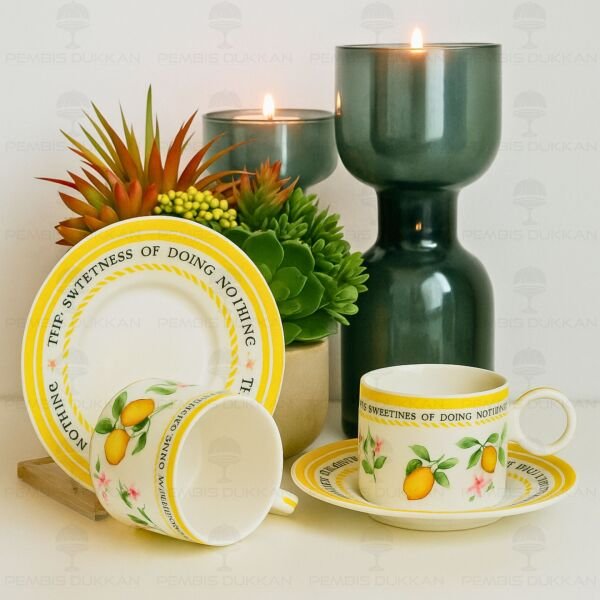 Limonlu 2 Kişilik Fincan Takımı
