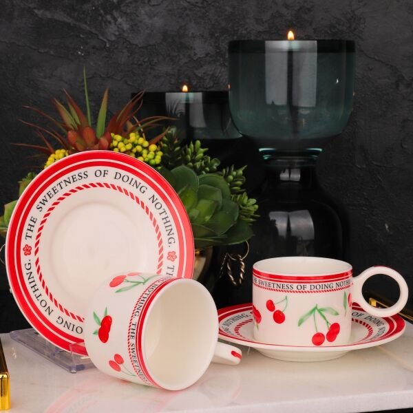 Kirazlı 2 Kişilik Fincan Takımı