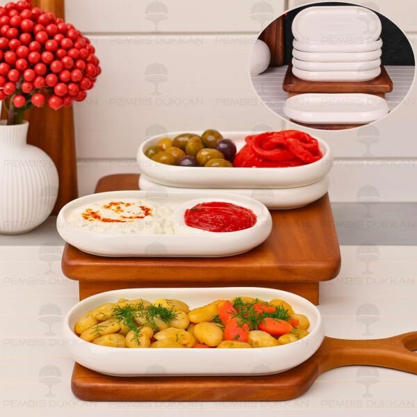 1 Adet Vento Mien Oval Porselen Geniş Kahvaltılık Kase (25071)