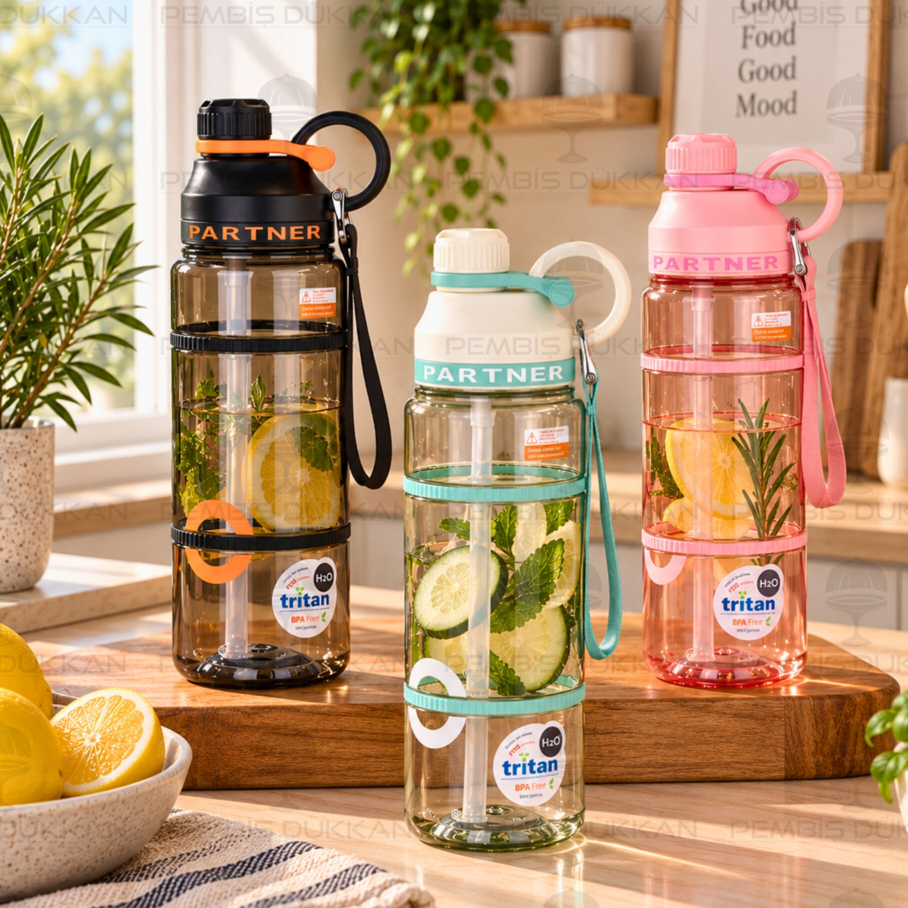 Tritan Matara 1000ml (47255) (Renk Seçiniz)
