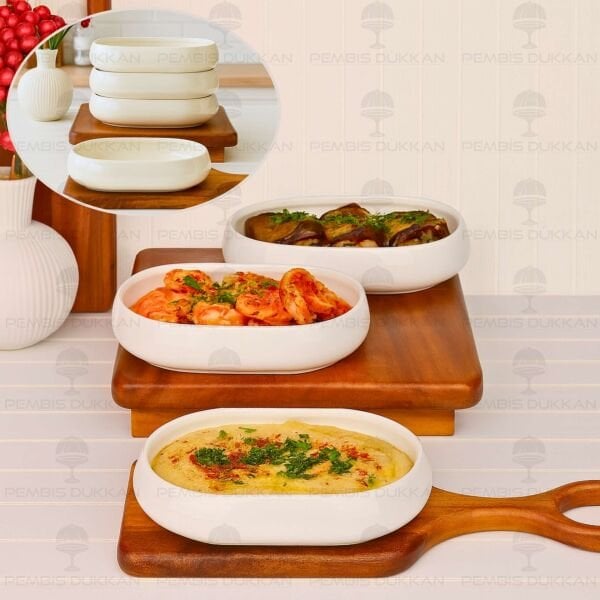 1 Adet Vento Mien Oval Porselen Derin Kahvaltılık & Meze Kase (25070)