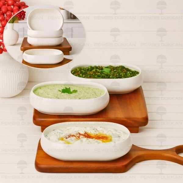 1 Adet Vento Mien Oval Porselen Derin Kahvaltılık & Meze Kase (25070)