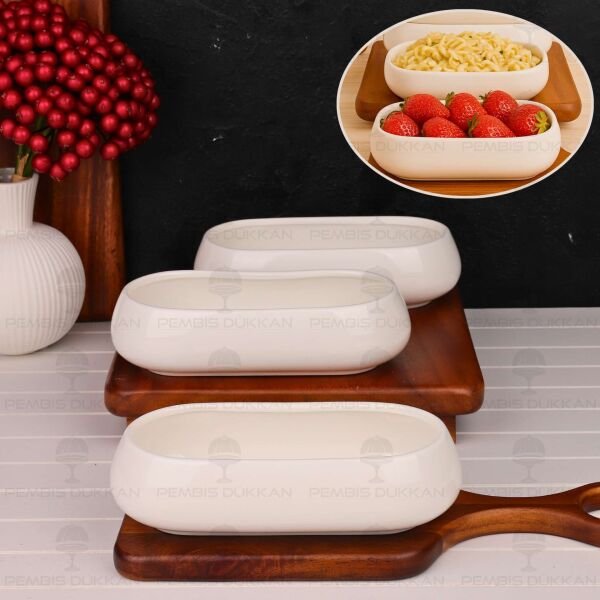 1 Adet Vento Mien Oval Porselen Derin Kahvaltılık & Meze Kase (25076)