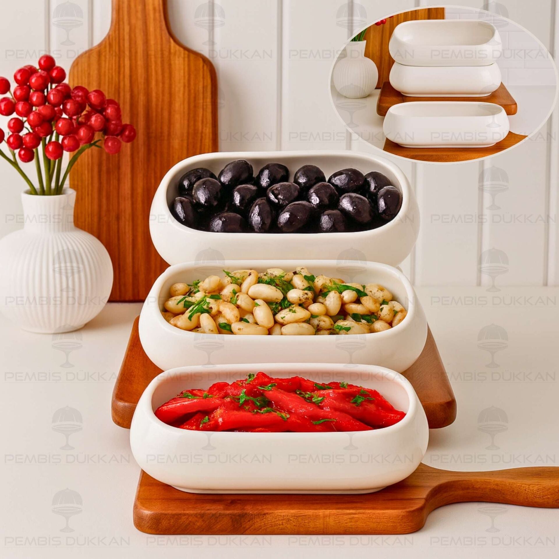 1 Adet Vento Mien Oval Porselen Derin Kahvaltılık & Meze Kase (25076)