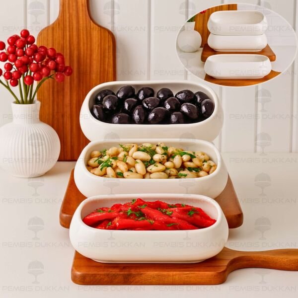 1 Adet Vento Mien Oval Porselen Derin Kahvaltılık & Meze Kase (25076)