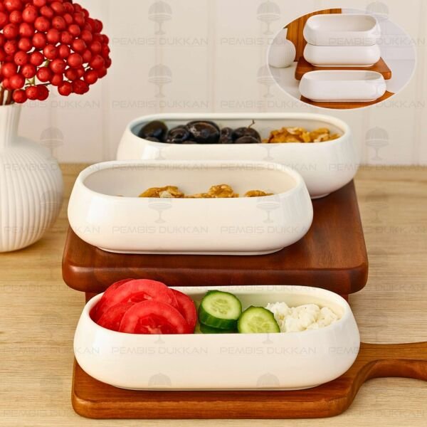 1 Adet Vento Mien Oval Porselen Derin Kahvaltılık & Meze Kase (25076)