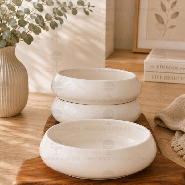 1 Adet Vento Mien 22cm Porselen Derin Masa Ortası Salata & Meze Servis (25064)