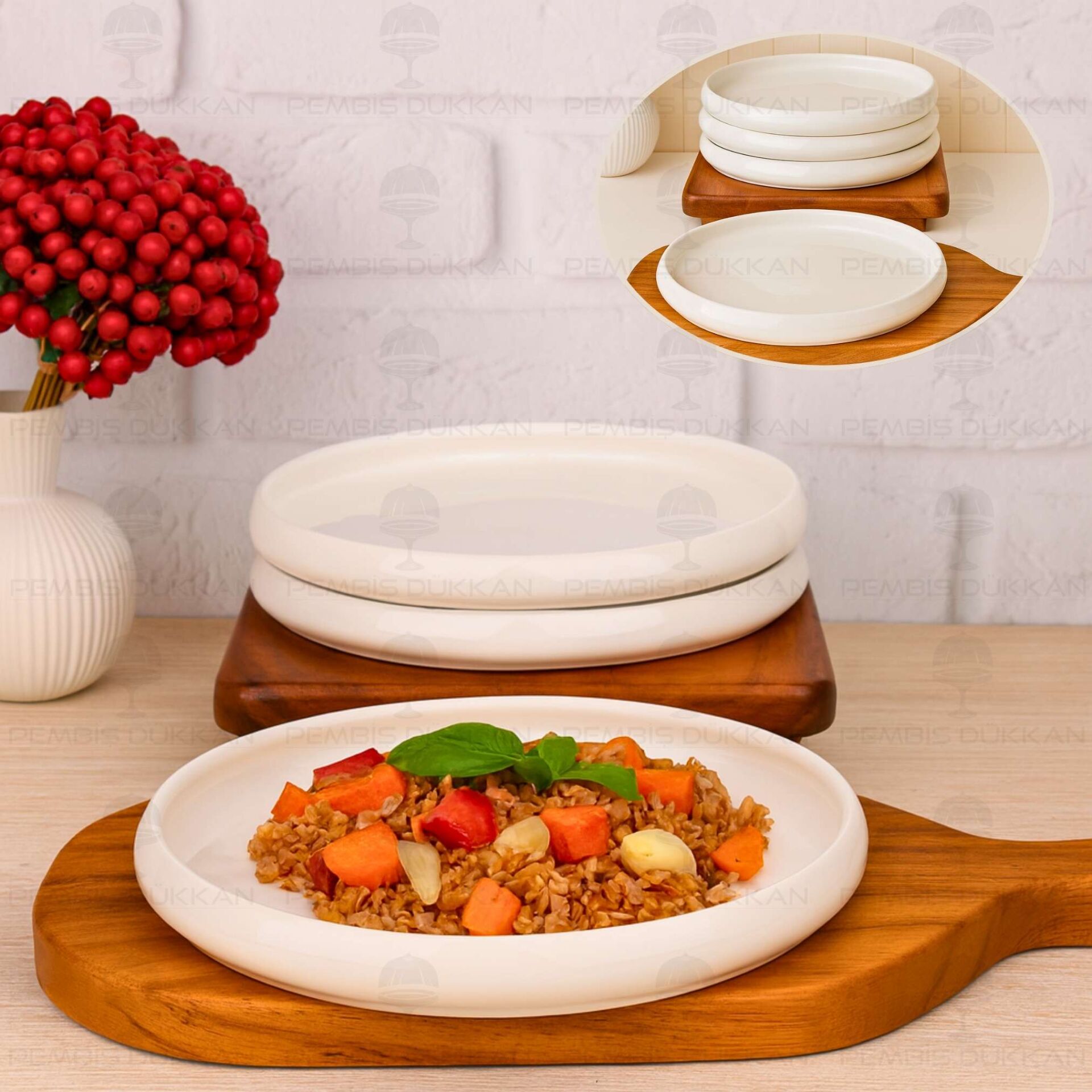 1 Adet Vento Mien 23.7cm Porselen Bireysel Kahvaltı Servis (25066)