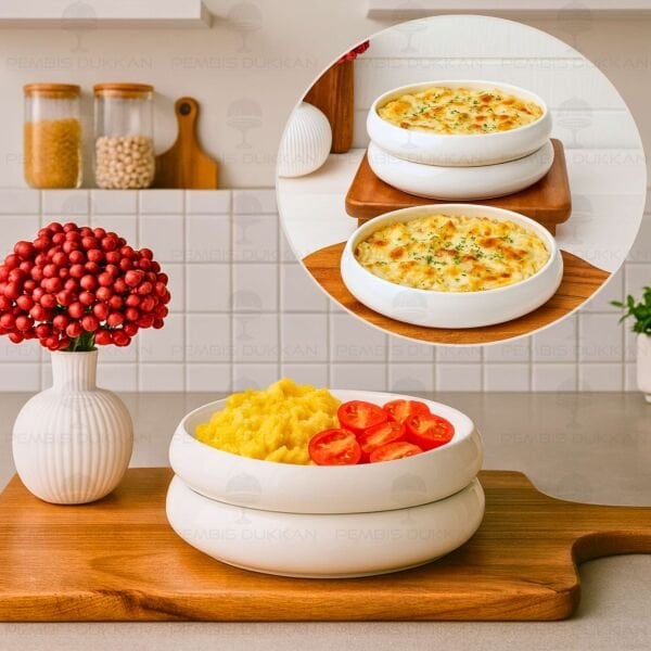 1 Adet Vento Mien 21.5cm Porselen Masa Ortası Salata & Meze Servis (25065)