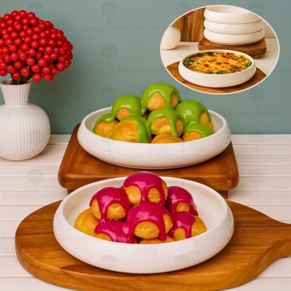 1 Adet Vento Mien 21.5cm Porselen Masa Ortası Salata & Meze Servis (25065)