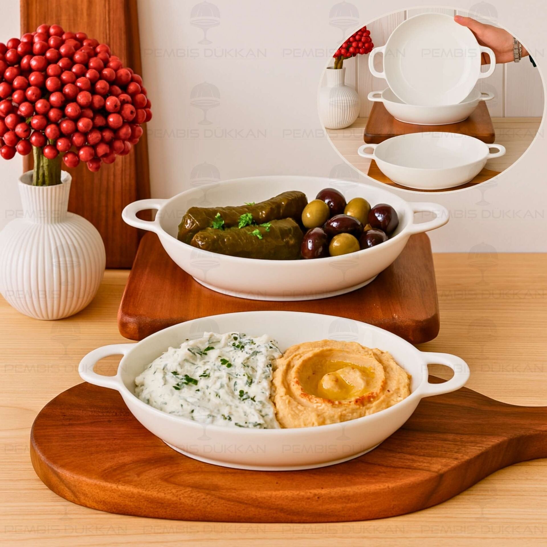 1 Adet Carmen Mien 19cm Porselen Büyük, Yemek & Kahvaltılık Kase (25079)