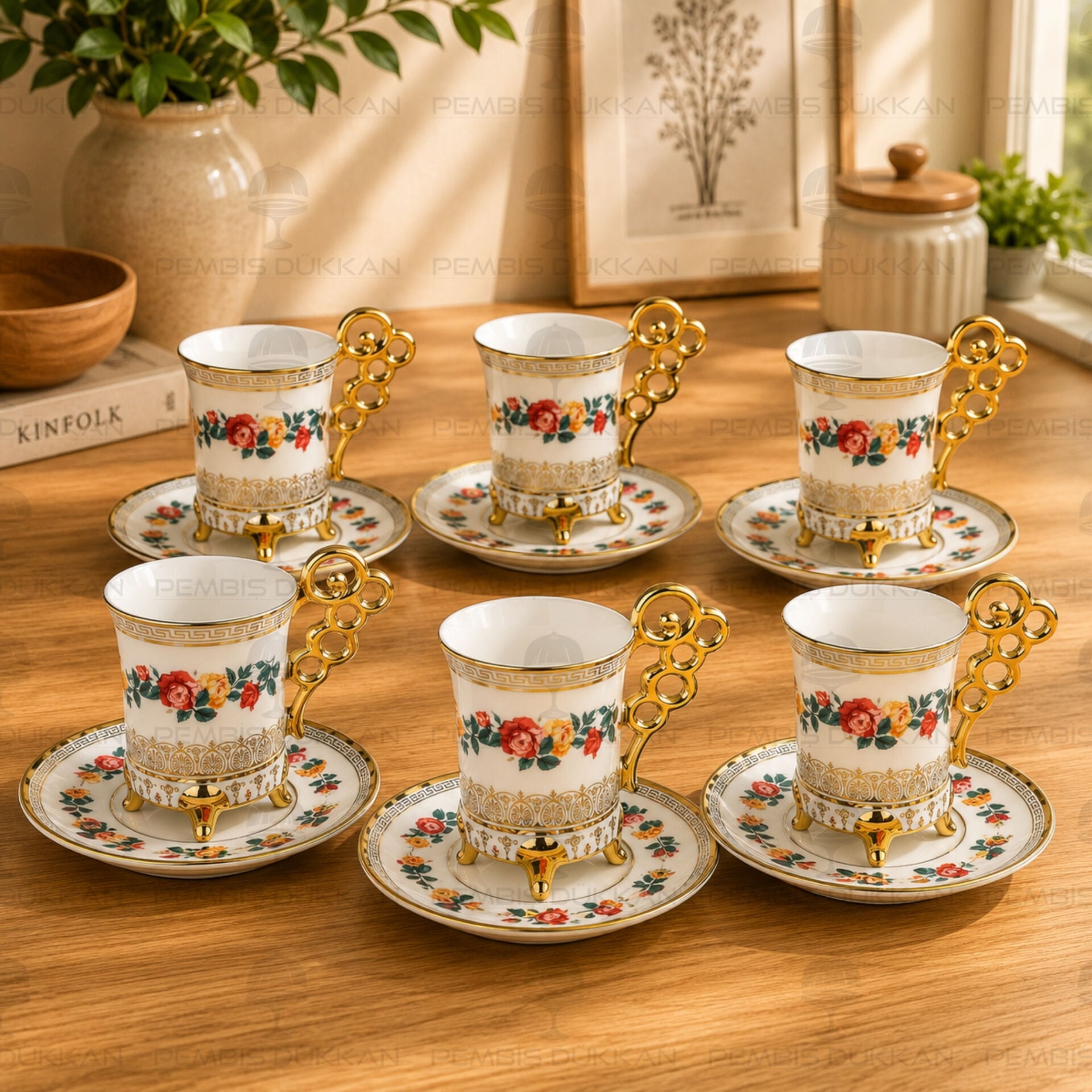 6 Kişilik Ayaklı Lucia Fincan Takımı