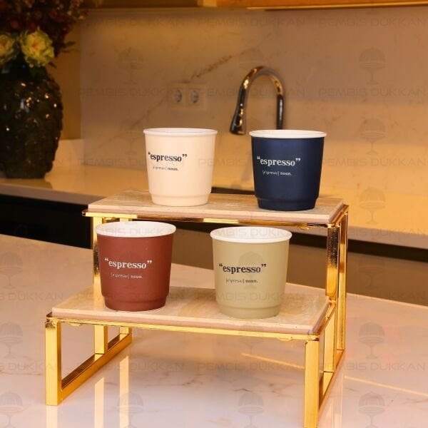 4'lü Mona Porselen Espresso Bardağı (5K03)