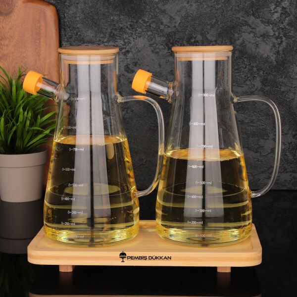 Bambu Altlıklı, 2li Serenit Bambu Yağdanlık Set (1113 + 8b31)