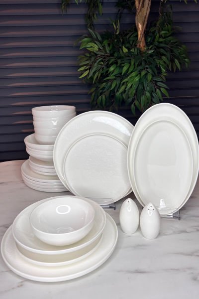 6 Kişilik 28 Parça Elegans Sade Yemek Takımı