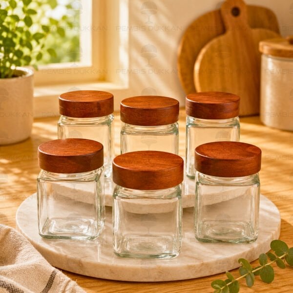 6lı Bohem Akasya Kapaklı Baharatlık Set (7119101)