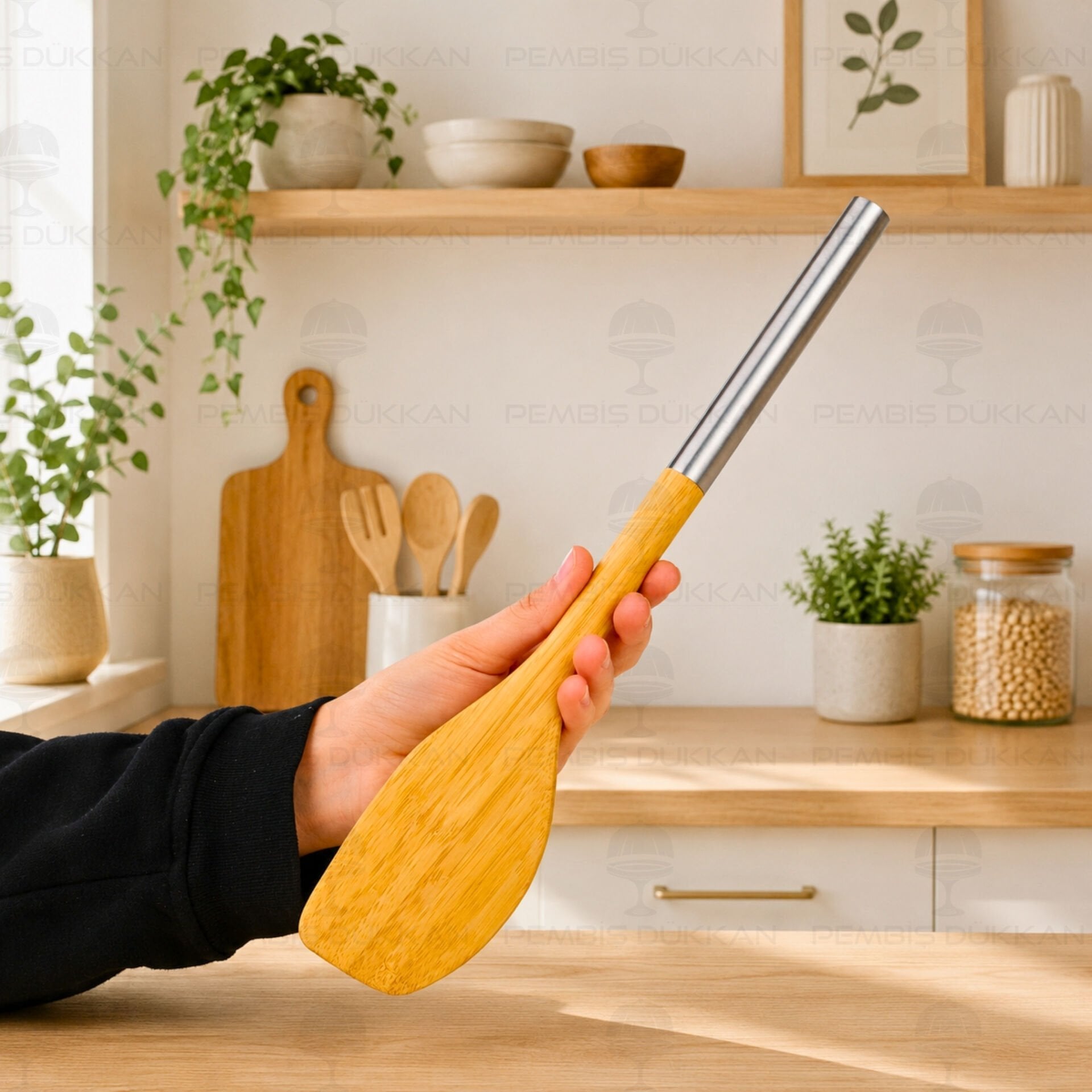 Bambu Metal Saplı Yan Spatula (7b189)