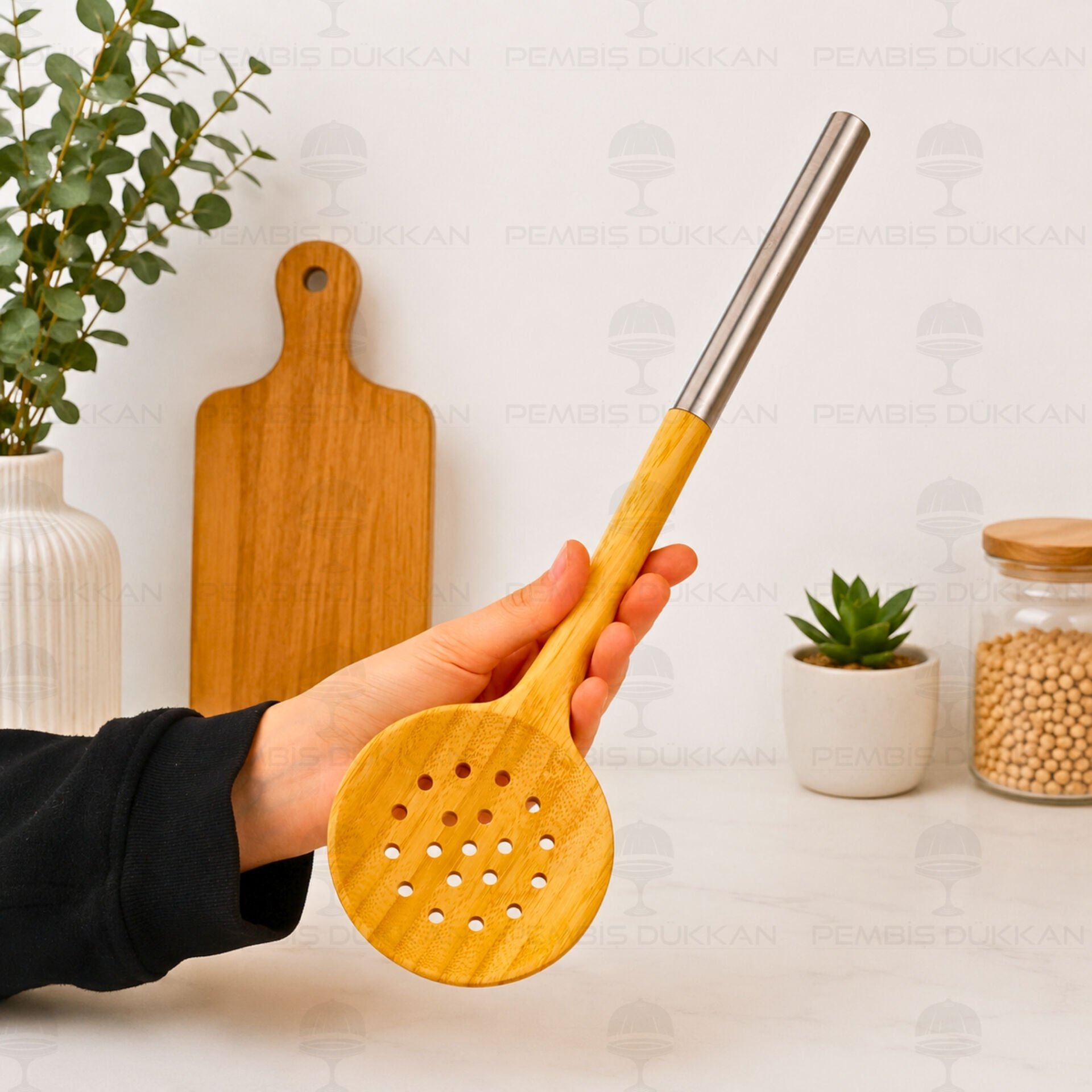 Bambu Metal Saplı Kevgir (7b192)