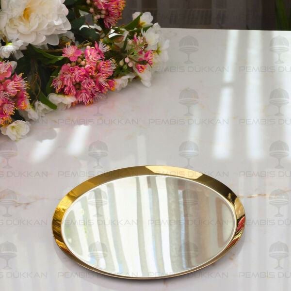 Tiamo 22cm Kahve Sunum Tepsisi Gold
