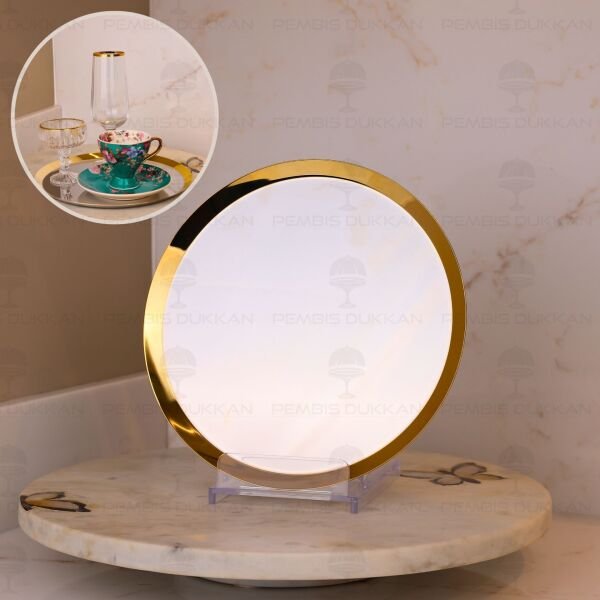 Tiamo 22cm Kahve Sunum Tepsisi Gold