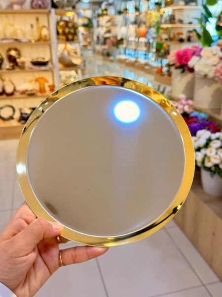 Tiamo 22cm Kahve Sunum Tepsisi Gold