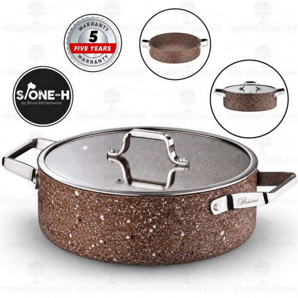 Brioni Stone-Age Terra 32 Cm Basık Tencere