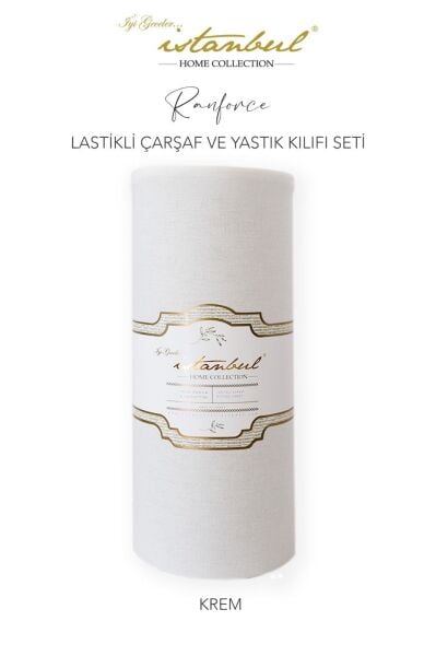 Ranforce Fitted Lastikli Çarşaf Set 180x200 Cm - Krem