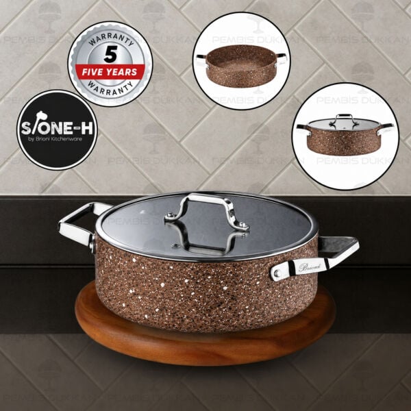 Brioni Stone-Age Terra 26 Cm Basık Tencere