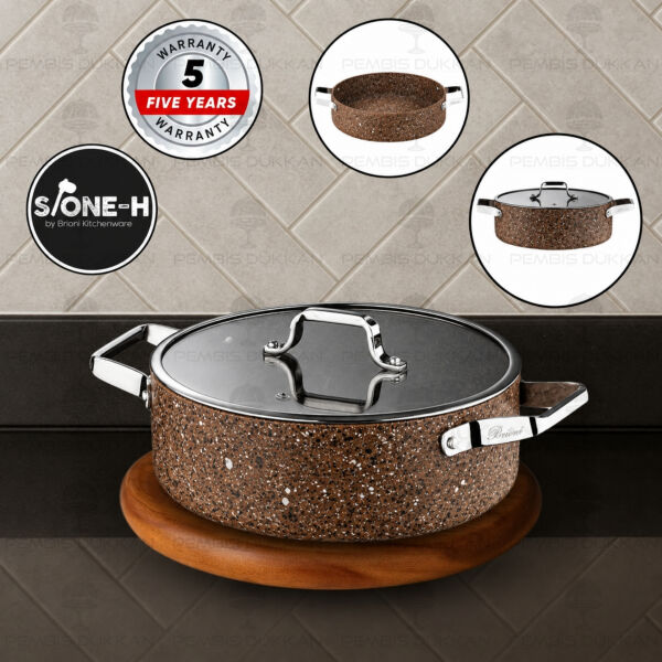 Brioni Stone-Age Terra 24 Cm Basık Tencere