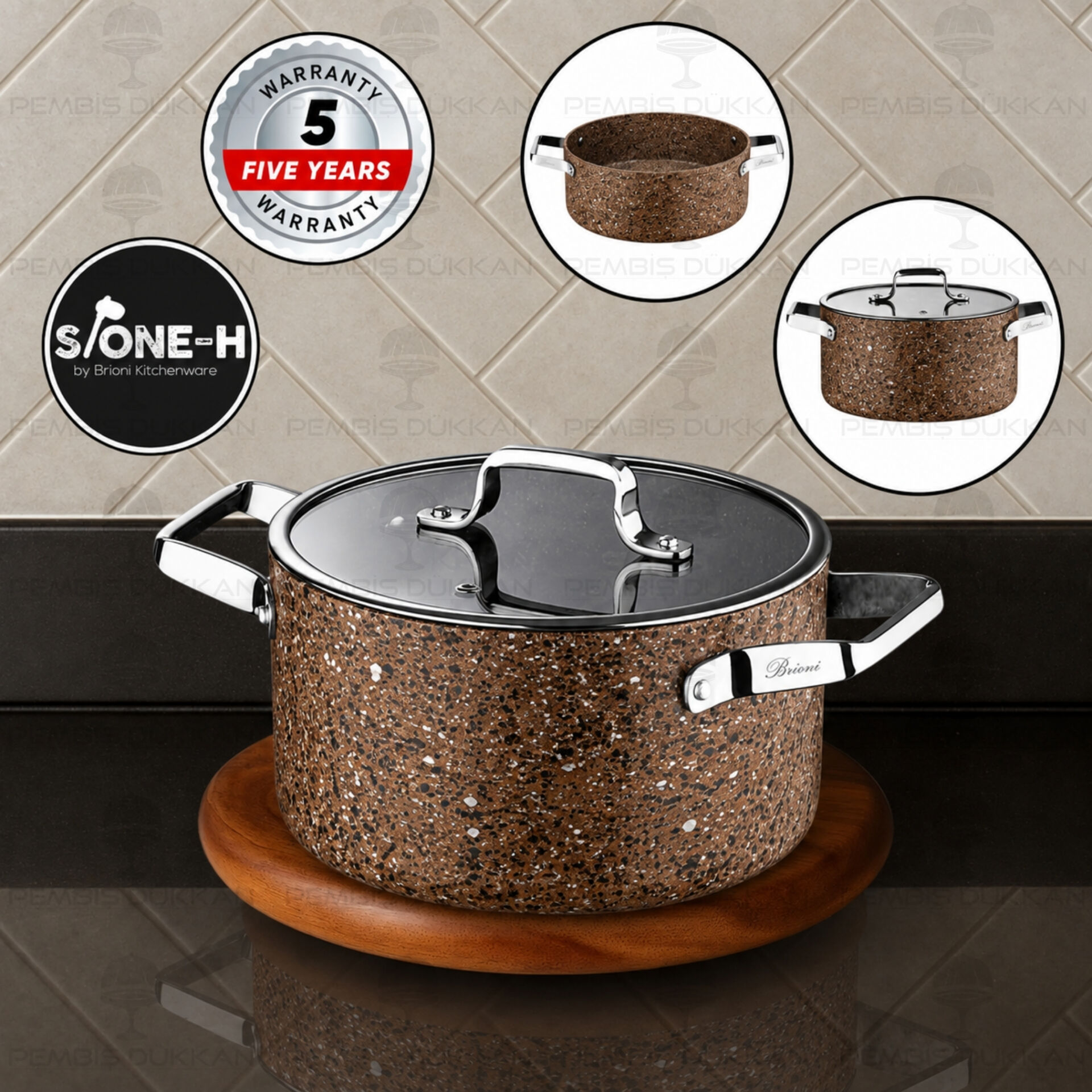 Brioni Stone-Age Terra 24 Cm Derin Tencere