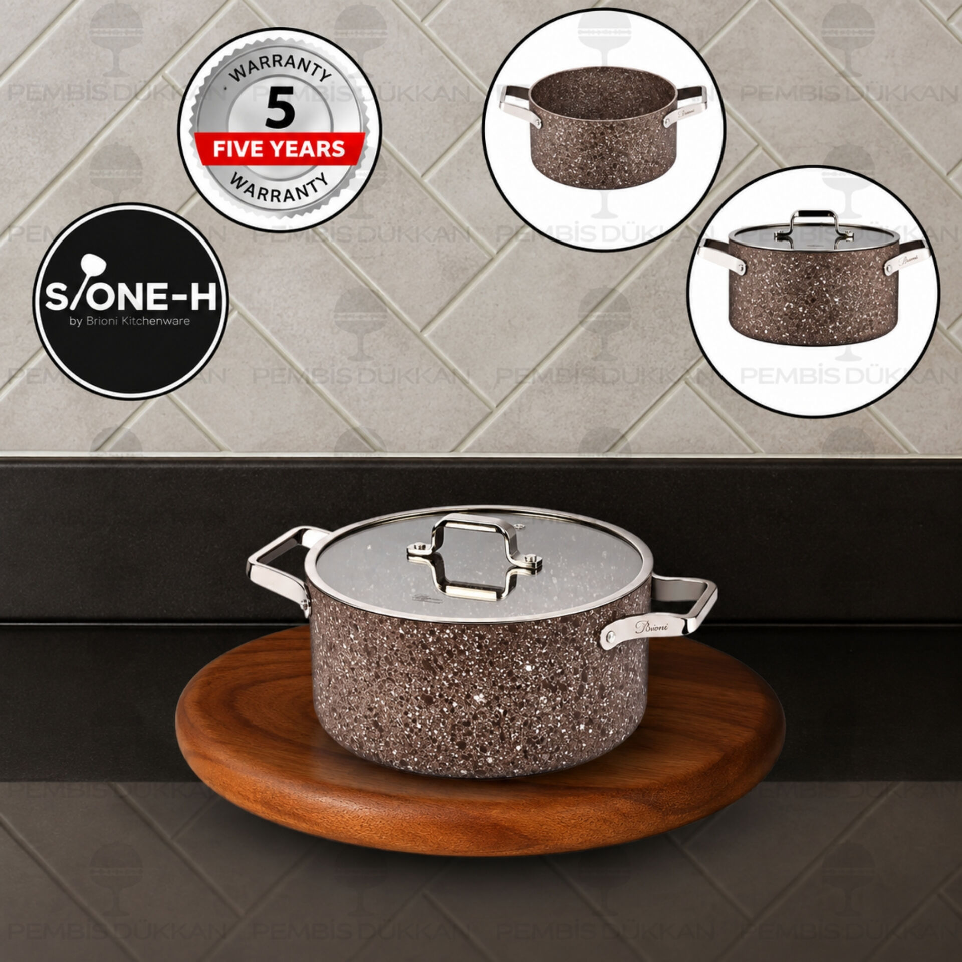 Brioni Stone-Age Terra 20 Cm Derin Tencere