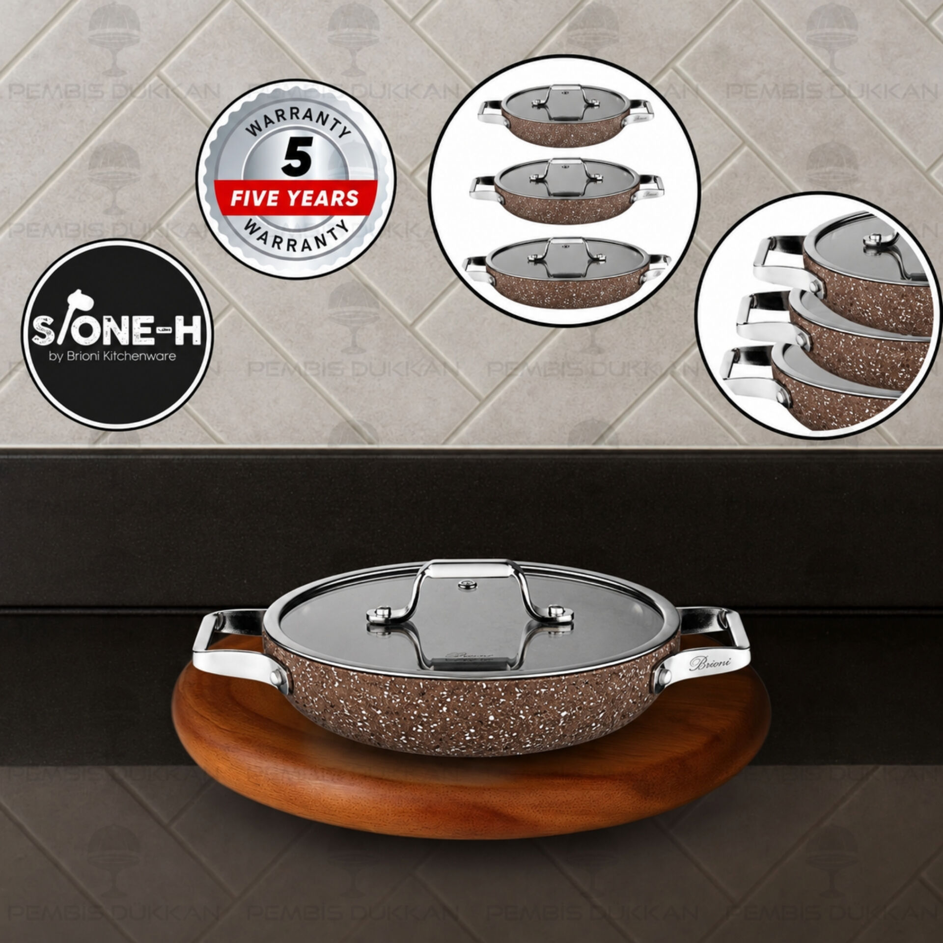 Brioni Stone-Age Terra 20 Cm Kapaklı Sahan