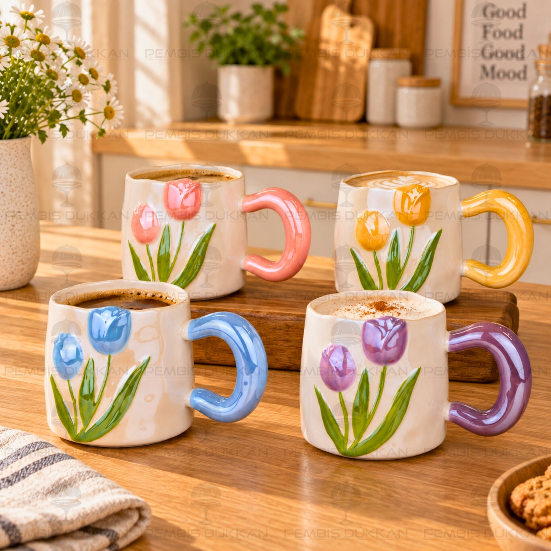 1 Adet Nazen 480ml Lüsterli Seramik Kupa (0110)  ( Renk Seçiniz)