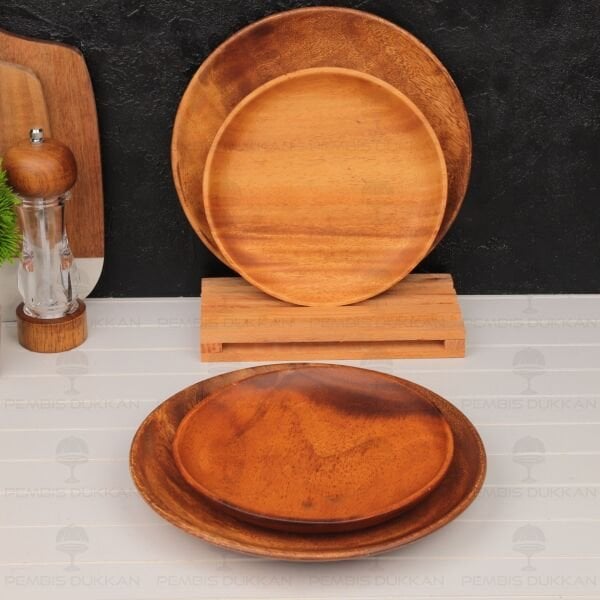1 Adet Filipin Akasyası Yuvarlak 25cm Kahvaltı & Yemek Servis (Aks102)