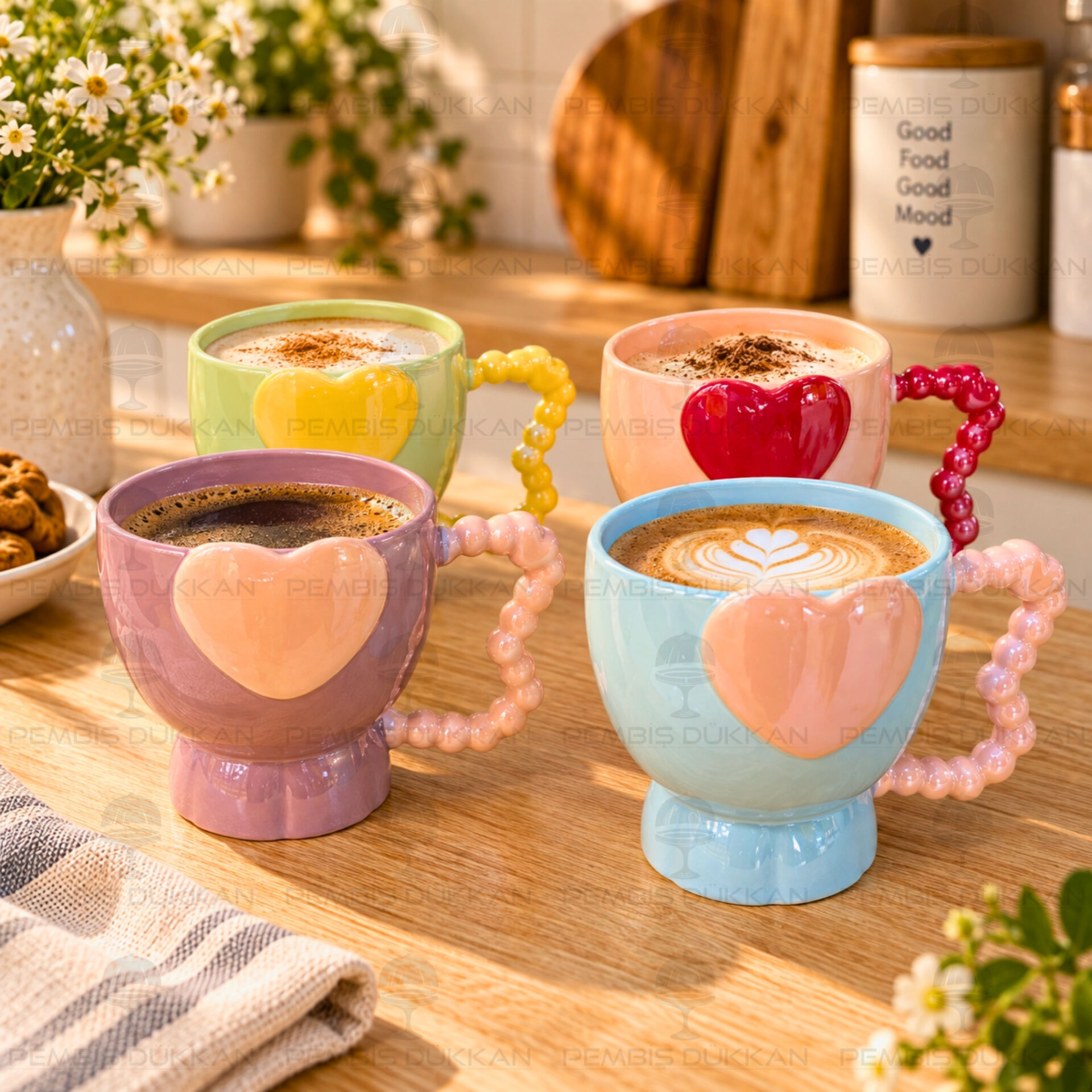 1 Adet Petit 320ml Lüsterli Seramik Kupa (0112) (Renk Seçiniz)