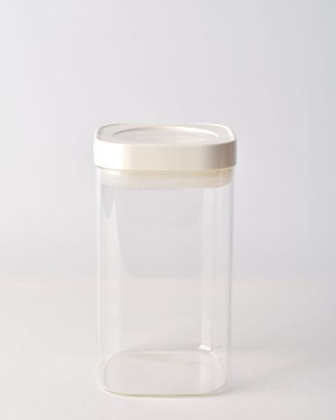 Beyaz Kare Tesora 1200ml Vakum Kapak Cam Kavanoz (88503)