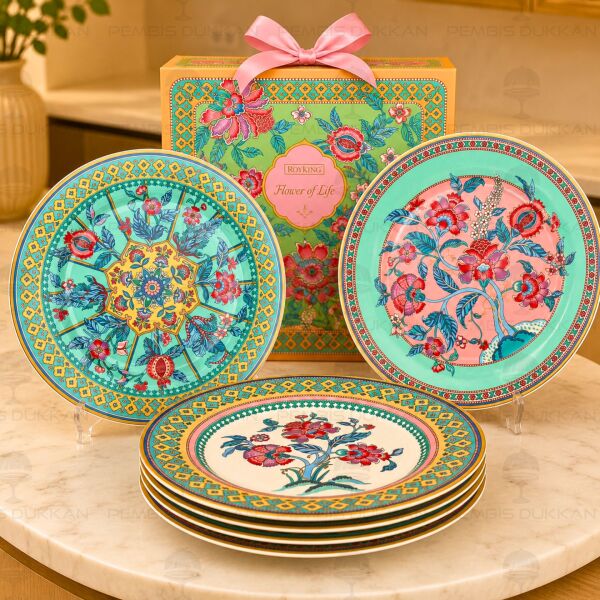 Flower Of Life 6'lı Pasta Tabağı Takımı (004)