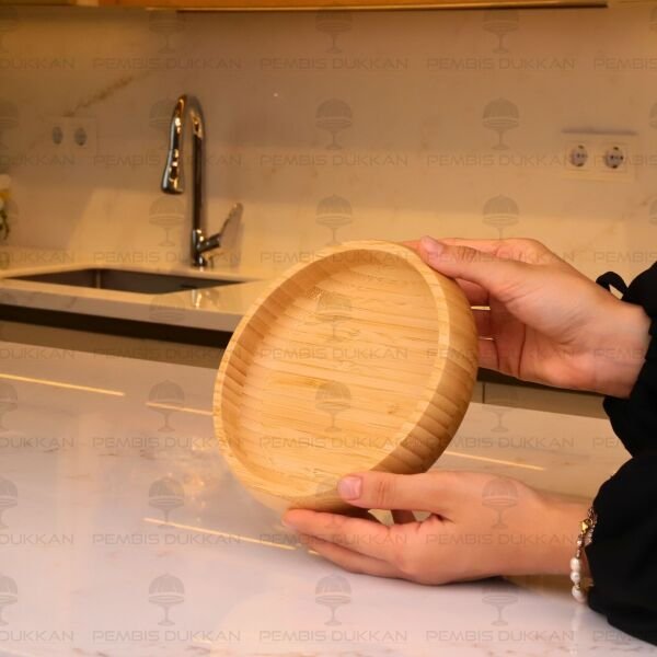 Bambu Yuvarlak 18cm Basık Kase (7b272)