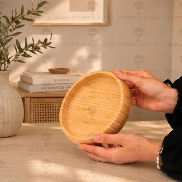 Bambu Yuvarlak 18cm Basık Kase (7b272)