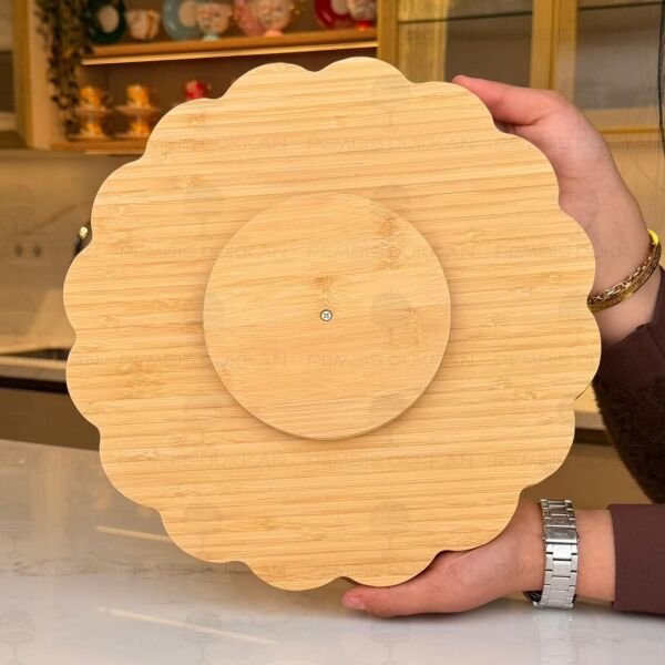 Bambu 31 cm Papatya Yuvarlak Döner Mekanizmalı Peynir Tabağı 7B257